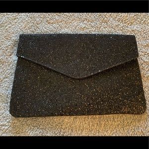 Black glitter clutch